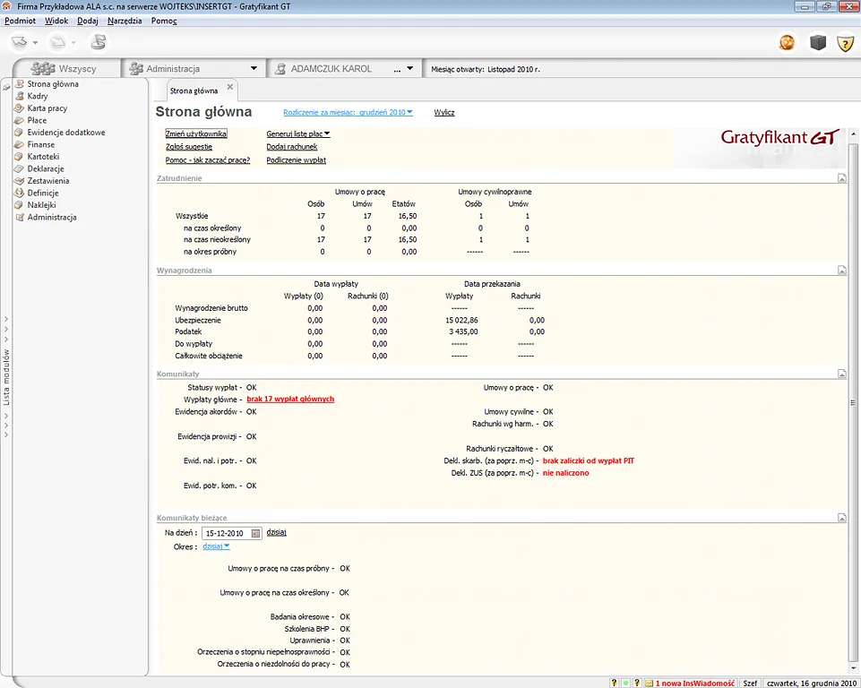 Gratyfikant GT - zrzut ekranu