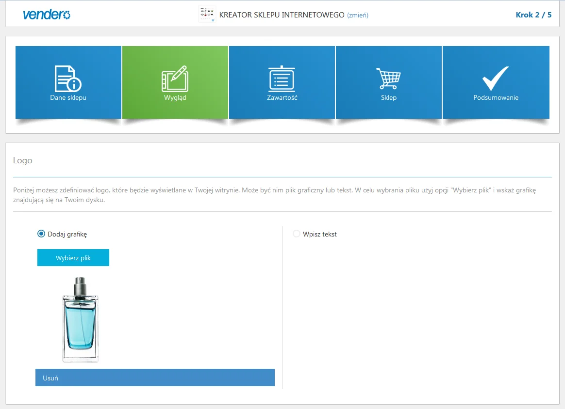 vendero - zrzut ekranu